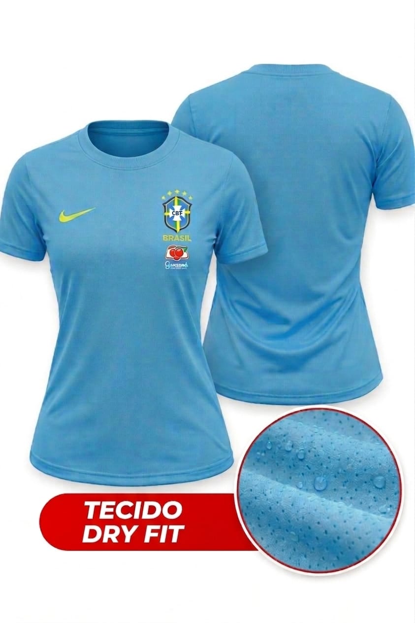 Baby Look Azul Claro Dry Fit
