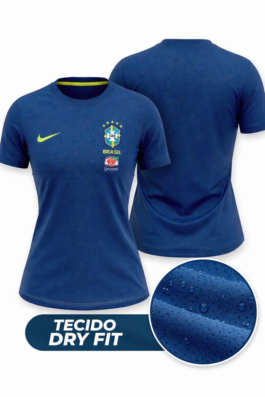 Baby Look Azul Marinho Dry Fit